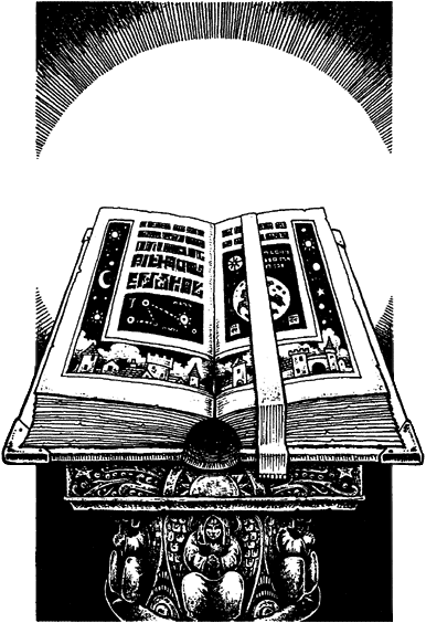 illustration of book on pedestal